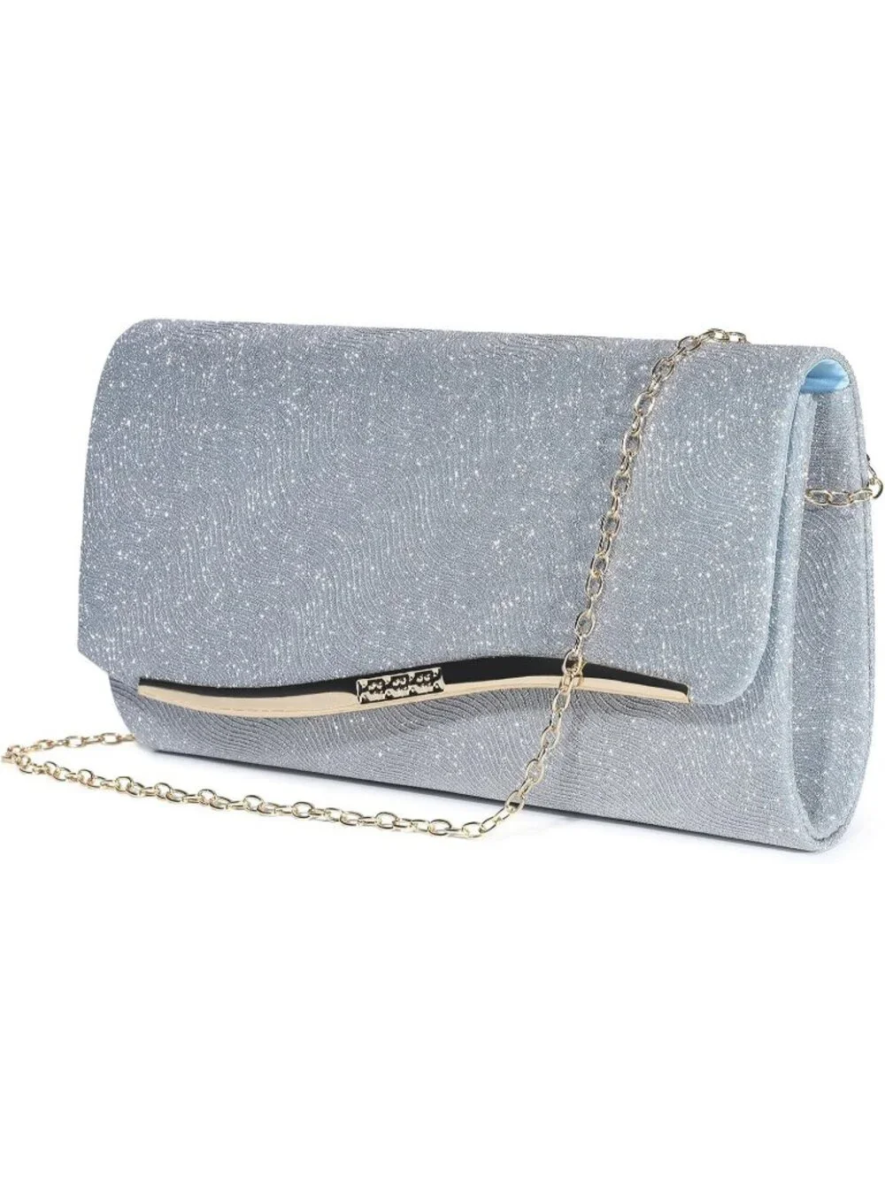 Women's Light Blue  Clutch Purse Formal Evening Bag Wedding Party Handbag